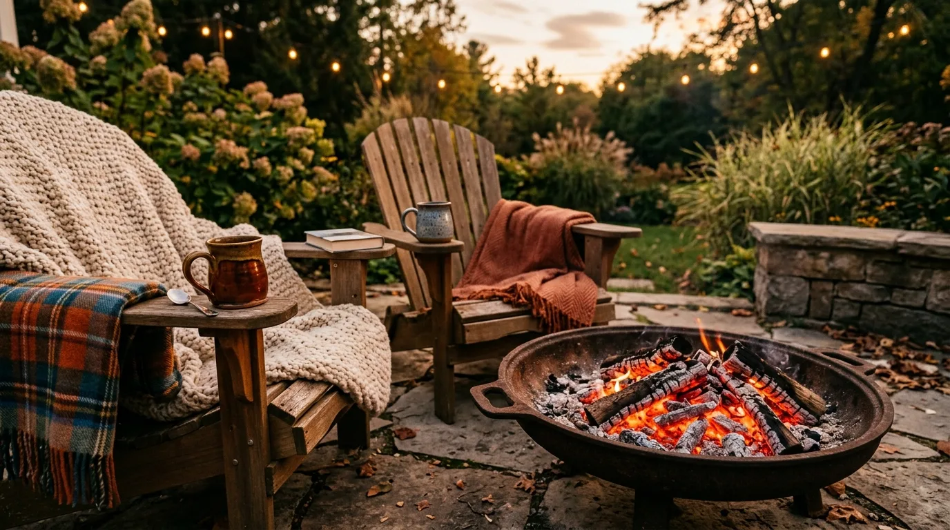 Use rugs that help the patio feel more room like in winter inspiration for an outdoor winter patio.